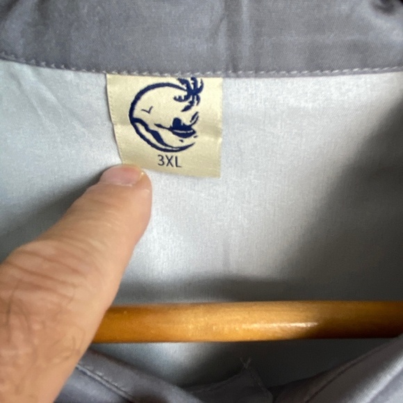 Hawalili‎ Men's Gray Hawaiian Tropical Short Sleeve Button Up Shirt 3XL Bowling - Picture 2 of 16